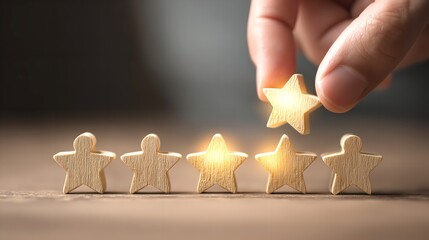 Elevating the experience with a glowing fifth star a symbol of exceeding customer expectations and unparalleled service