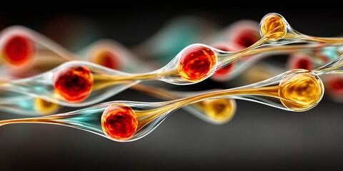 Microscopic Abstract Network of Vibrant Cells