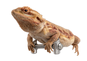 Bearded dragon lifting weights