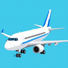 Obraz premium Commercial airplanes transport passengers efficiently across long distances with safety, speed, and comfort.