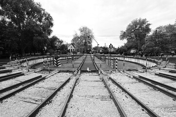 VIntage locomotive turntable in Budapest, Hungary.