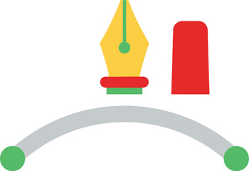 Abstract geometric shape with vibrant colors isolated on white background