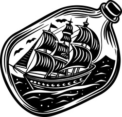 black and white boat