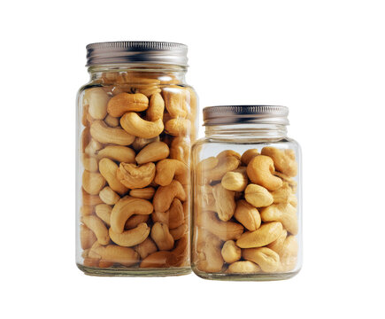 Two glass jars filled with cashews (2) - Powered by Adobe