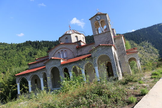 Abandoned Church on Collapsed Ground in Ropoto, Greece. 