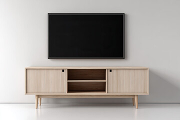 Modern TV stand with flat-screen TV