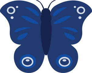 Beautiful blue butterfly with decorative patterns on its wings, perfect for nature and insect lovers