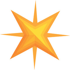 Obraz premium Geometric, eight pointed golden star radiating brilliance on a clean white backdrop