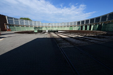 VIntage locomotive turntable in Budapest, Hungary.