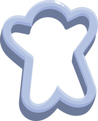 Metal cookie cutter shaped like a gingerbread man, ready for baking holiday cookies