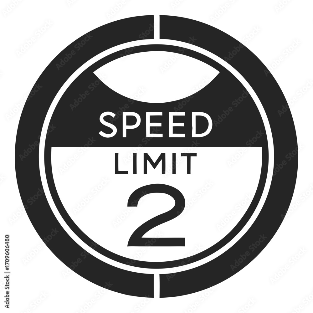 Aufkleber circular speed limit sign with number 2