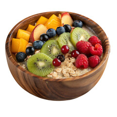 Healthy fruit bowl breakfast close up