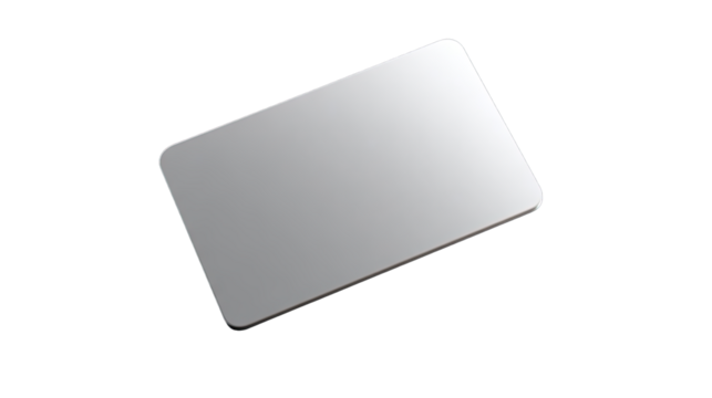 Blank, silver rectangular plate
