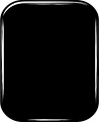 Solid black square button with rounded edges