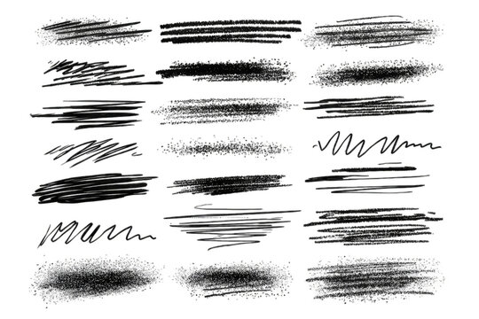 Collection of textured brush strokes