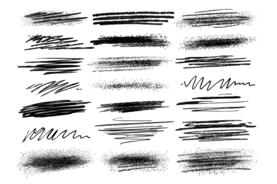 Collection of textured brush strokes