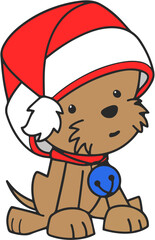Cute Christmas Dog Vector