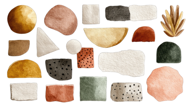 Abstract shapes in earthy tones