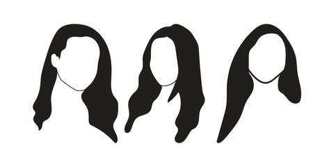 human face icon set line art