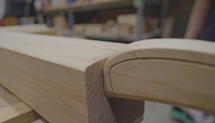 Close-up of woodworking project