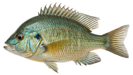 Isolated Bluegill Fish on Black Background