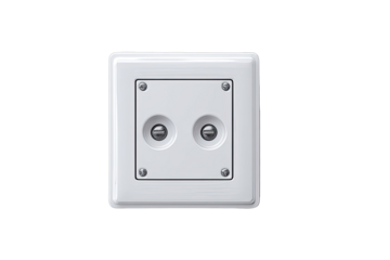 Square white electrical switch