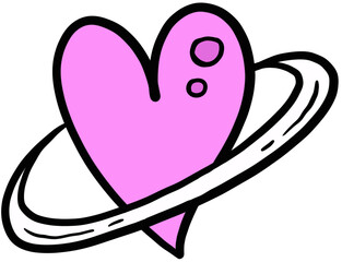pink heart with ring