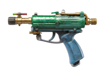 Rusty, futuristic, spray gun