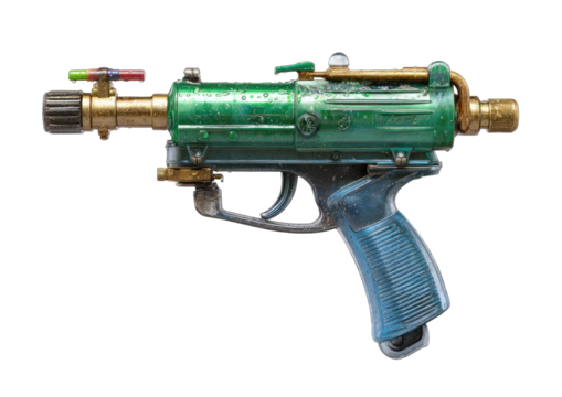 Rusty, futuristic, spray gun