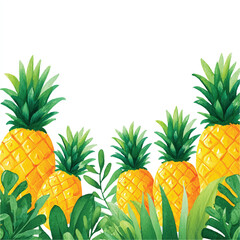 Fototapeta premium dolpunk_a_cute_A_pineapple_field_with_golden_pineapples_surro_242544c8-f704-45db-b944-3379eb5dd092_0