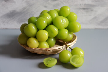 Fresh green grape or shine muscat grape fruit. Healthy eating.