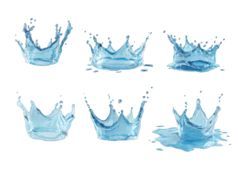 Water splashes, crown shapes
