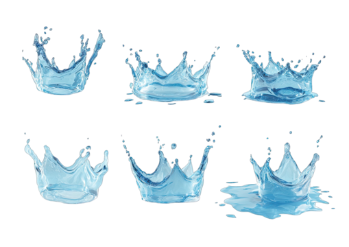 Water splashes, crown shapes