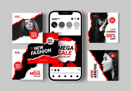 Fashion Sale Social Media Post Layout Set