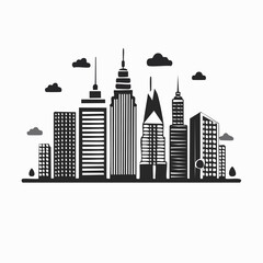 Fototapeta premium abstract city skyline in black and white