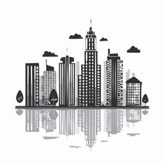 Obraz premium abstract city skyline in black and white