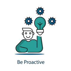 Be Proactive Icon. Vector Design