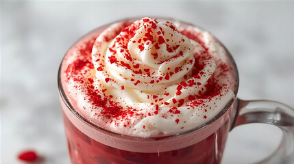 Red Velvet Hot Chocolate with Whipped Cream