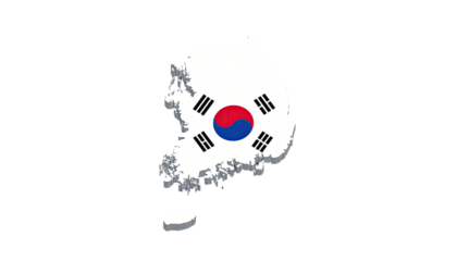 South Korea map with flag overlay
