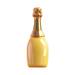 Gold Champagne Bottle with Festive Drink, and Celebration.