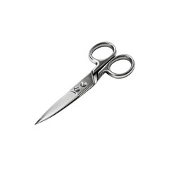 Obraz premium Professional Stainless Steel Scissors with Sharp Blades - Isolated on Black Background