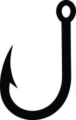 Sharp fishing hook object isolated on white minimalist icon vector