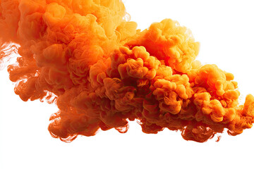 Orange ink clouds swirling in water
