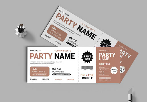 Party Event Ticket Design Template