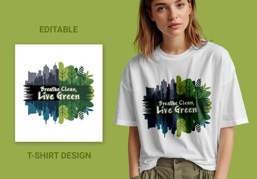 Protest T Shirt Design Template for Green Environment