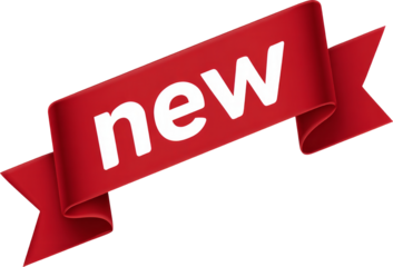 Red "New" Ribbon, Perfect for Promotions