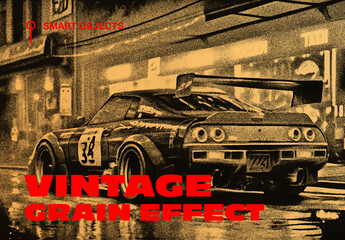 Vintage Grainy Photo Effect Template