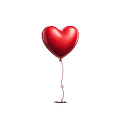 Red heart-shaped balloon against black