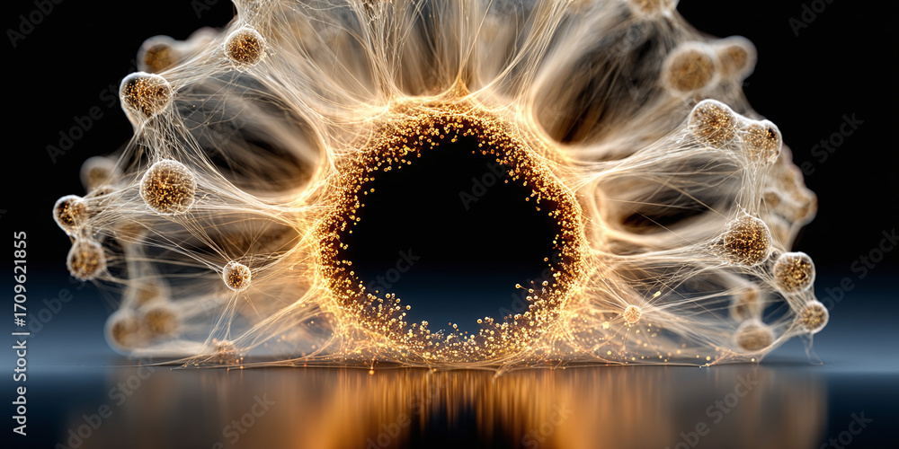 Aufkleber dynamic abstract representation of a complex neural network, featuring illuminated connections and r