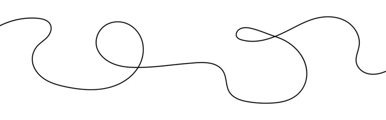 Vector isolated flowy abstract curved line